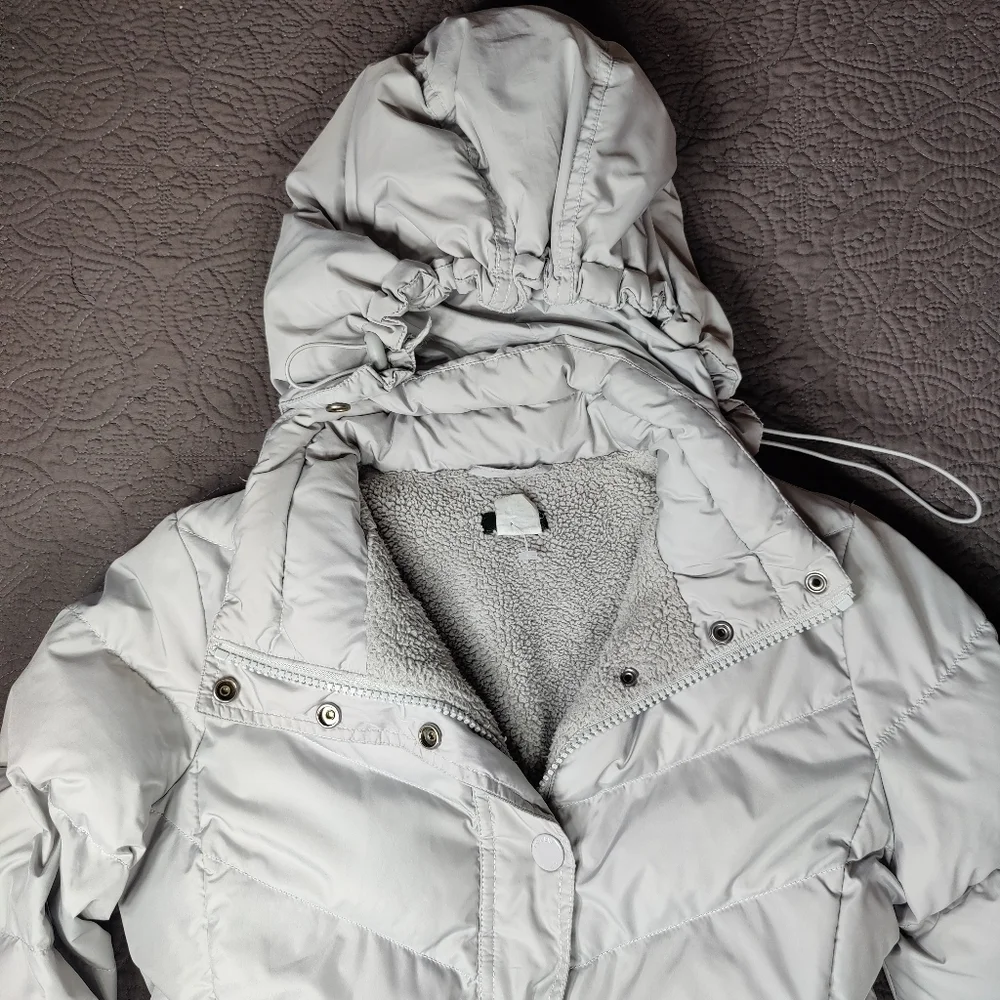 J. Crew Women's Chateau Puffer Quilted Full Zip  Hooded Jacket Size XS Outdoor